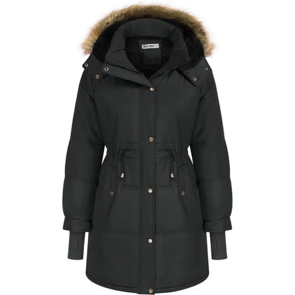 Women's Winter Coats Removable Hood Windproof Waterproof Faux Fur Jackets